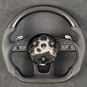 Volante de coche de estilo deportivo para <span class=keywords><strong>Audi</strong></span> A3 A4 A5 A6 A7 <span class=keywords><strong>S3</strong></span> S4 S5 S6 S7 Q5 Q7 Q8 A1 S7 Q3 volante de fibra de carbono personalizado - Product Image 1