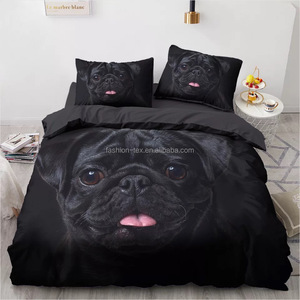 Bán Buôn 3D In Động Vật Dễ Thương Duvet Bộ Bìa Con Chó Và Mèo Bộ Đồ Giường Cho Nhà Thoải Mái Tấm Ga Giường - Product Image 3