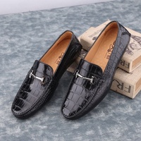 Sepatu Pria Kulit Buaya 100%, Hitam, Sepatu Bean Serbaguna, Sepatu Kasual, Tersedia, Harga Spesial