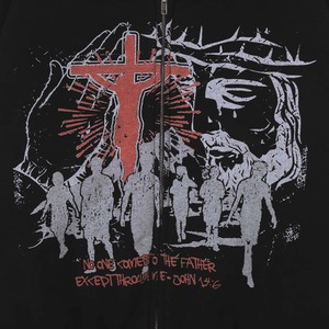 OEM de luxe propre logo sweat à capuche personnalisé fermeture éclair sérigraphié unisexe Y2k Vintage impression sur <span class=keywords><strong>Deman</strong></span> DTG impression directe sweat à capuche - Product Image 4