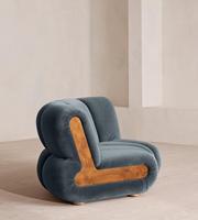 Canapé modulaire Sageliving, design Chesterfield moderne, une place, en tissu et bois, design luxueux, pour salon.