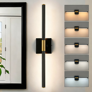 Wall Lamp Minimalist Black Gold Copper <b>LED</b> Remote Dimmable Wall Mounted For Living Room Bedroom <b>Vanity</b> - Product Image 1
