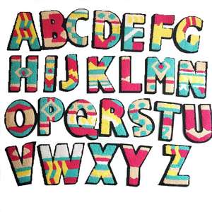 Personnalisable 26pcs Anglais Lettre Chenille Brodé Patches Sticker <span class=keywords><strong>Getzner</strong></span> Applique pour DIY Vêtements Décoration - Product Image 5