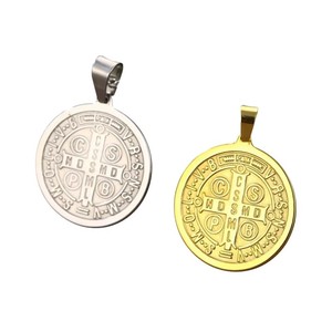 <span class=keywords><strong>Medalla</strong></span> Religiosa <span class=keywords><strong>de</strong></span> <span class=keywords><strong>San</strong></span> <span class=keywords><strong>Benito</strong></span> en Acero Inoxidable Esmaltado en <span class=keywords><strong>Plata</strong></span> y Dorado, Lista para Usar - Product Image 2