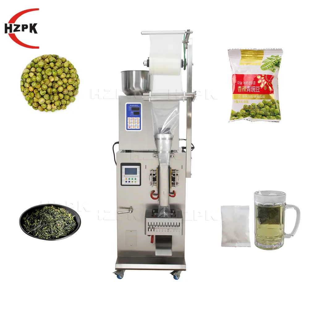 HZPK automatic spice granular roasted peanut pod mini pouch packet tea bag sealing multi-function weighing and packaging machine