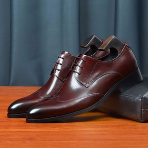 Chaussures habillées décontractées pour hommes, nouveau style luxueux et tendance, grandes tailles, à bout rond, en cuir véritable - Product Image 6