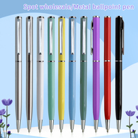 Stylos à bille métalliques fins personnalisés avec logo SEAPEN, stylos rétractables en métal brillant pour le bureau, l'école et les affaires