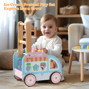 Chariot à glace en bois pour bébé, multifonctionnel, éducatif, jouet d'apprentissage précoce pour les enfants de <span class=keywords><strong>1</strong></span> an - Product Image 1