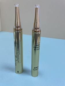 Tubo Cosmético Metalizado Dorado Electrochapado con Tapa Aplicadora de Acrílico Transparente - Product Image 3