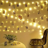 Guirlande lumineuse LED à piles avec télécommande, fil de cuivre, pour décoration murale de chambre, mariage, sapin de Noël