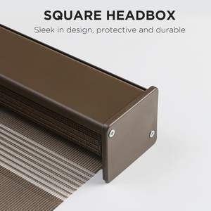 Stores occultants électriques modernes enrouleurs horizontaux en tissu uni transparent, étanches, intégrés, pour fenêtre française, avec batterie au lithium, motif zèbre, petite taille - Product Image 5