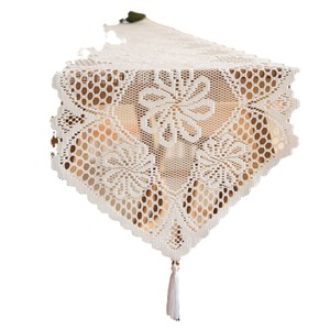 Nordic Style White Lace <b>Table</b> <b>Runner</b> 33x182 Cm Hollowed Out Design For <b>Dining</b> Room Decorative Use - Product Image 5
