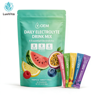 LUVVITA OEM Sachets de poudre d'électrolytes Marque privée Boissons en vrac Vente en gros Supplément pré-entraînement Poudre d'électrolytes sans sucre