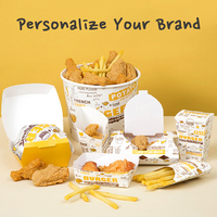 Vente en gros de seaux de poulet frits en papier KFC de qualité alimentaire de 130oz 150oz 170oz à emporter personnalisés