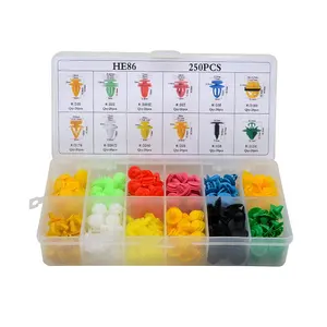 Retainer Bumper Clips HE86 250Pcs/Bag 12kinds Different FastenersAssorted Car Bumper Door Fender Retainer Fastener Clip Moulding FIxing Trim Clips