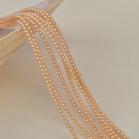 Collier de perles d'eau douce Zhuji 3-4mm, forte luminosité, presque naturelles, semi-finies, pour DIY, poudre de perle dorée chinoise