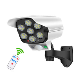 <span class=keywords><strong>Lampe</strong></span> murale de sécurité de surveillance extérieure étanche IP65 avec simulation de caméra, 77 LED, capteur de mouvement <span class=keywords><strong>solaire</strong></span> - Product Image 1