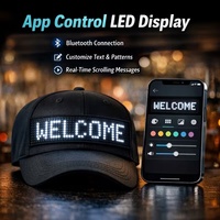 Gorra de Béisbol con Pantalla LED Iluminada y Logotipo Personalizado, Controlada por Bluetooth a través de Aplicación, Pantalla RGB Programable con Mensajes Desplazables para Fiestas