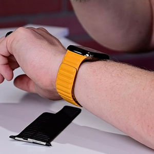 <span class=keywords><strong>Correa</strong></span> de reloj ajustable de cuero con enlace magnético <span class=keywords><strong>para</strong></span> <span class=keywords><strong>Apple</strong></span> <span class=keywords><strong>Watch</strong></span> <span class=keywords><strong>Ultra</strong></span> de 49 mm, banda <span class=keywords><strong>para</strong></span> iWatch SE Series 8 7 de 41 m - Product Image 6