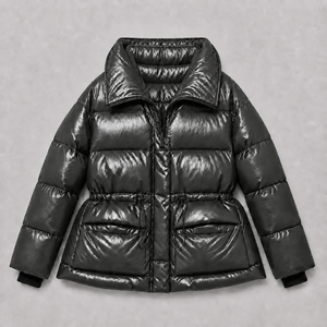 Veste d'hiver unisexe pour homme, à capuche, en duvet noir, imperméable, décontractée, coupe régulière, fermeture éclair, couleur unie, en polyester - Product Image 3