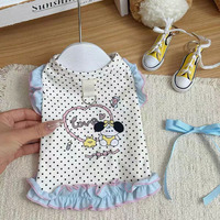 Robe en dentelle à pois pour chien et chat, vêtements pour animaux de compagnie, printemps-été