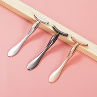 T forme en alliage de zinc soins de beauté rouleau pour les yeux soins du visage spatules de maquillage en métal outils de levage du visage