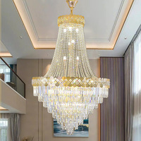 Lustres modernes de style nordique personnalisés pour hôtel, escalier, décoration de mariage, lustre doré, salon, cristal, grand lustre, plafond haut, luxe