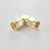 Adaptador Coaxial RF SMA Macho a SMA Macho, Conector de Ángulo Recto