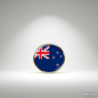 GREPAS GIFTS Épinglette drapeau de Nouvelle-Zélande ronde de 1 pouce, épinglette patriotique mondiale pour chapeau