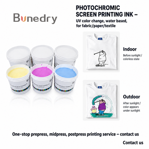 Tinta de Serigrafía Fotocrómica, Sensible a la Luz Solar UV, Cambia de Color, para Impresión de Seguridad en Tela, Textil y Papel - Product Image 1