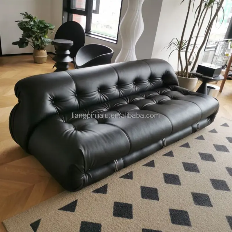 french style vintage leather sofa luxury 3 seater living room sofas Soriana sofa