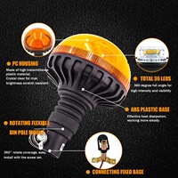SUMBEX SM818AC R65 Homologué, Gyrophare Ambre Flexible à Montage sur Rail DIN 12V DC pour Système d'Alerte Véhicule