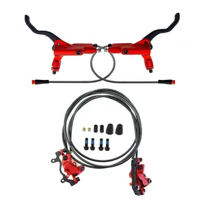 Electric Bicycle Hydraulic Brake 4 Piston Mineral Oil Brakes Kit Customize Hose 800mm 1400mm Cycling Bike Parts Ebike Disc Brake