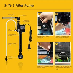 HYGGGGGGGGger ชุดคิตสำหรับตู้ปลาขนาดเล็ก4แกลลอนพร้อมฝาปิดตัวกรองปั๊มไส้กรองสำหรับปลาหอยทากเขตร้อน - Product Image 5