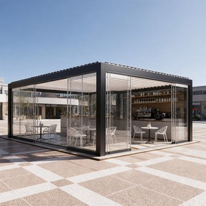 Pergola <span class=keywords><strong>en</strong></span> aluminium bioclimatique avec toit à lames orientables électriques, gazebo extérieur imperméable pour hôtel, <span class=keywords><strong>piscine</strong></span>, structure extrudée 3x3 3x4 4x4 6x4m - Product Image 1