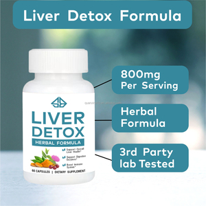 Formule à base de plantes pour la détoxification du foie OEM, 60 capsules, complément alimentaire, soutient la santé du foie, les enzymes digestives, le système immunitaire - Product Image 4