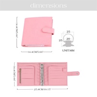 Carpeta de billetera con cremallera A7 de Bajo mínimo y bajo riesgo, carpeta de anillas de sobres con cremallera disponible como planificador de anillos de cuero
