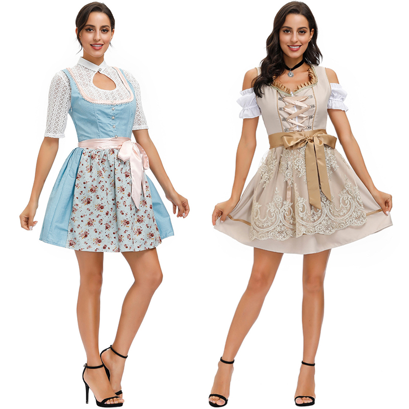 Oktoberfest Dress Women German Beer Costume Floral Lace Dress Halloween  Fancy Party Dress| Alibaba.com