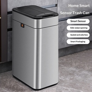 <span class=keywords><strong>Cubo</strong></span> <span class=keywords><strong>de</strong></span> <span class=keywords><strong>Basura</strong></span> Inteligente con Sensor, Diseño <span class=keywords><strong>de</strong></span> Lujo Ligero en Acero Inoxidable, Gran Capacidad, Anti-Olores, Manos Libres, Tapa <span class=keywords><strong>de</strong></span> Cierre Suave - Product Image 1