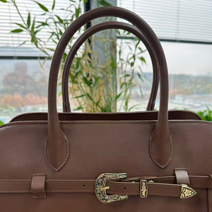 Maßgefertigte Hochwertige Damen-Tragetasche aus Echtem Wildleder mit Zwei Griffen, Großer Kapazität für Notizbücher und Büro - Product Image 2