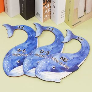 Divisor de Ropa de Bebé de Madera con Forma Creativa de Ballena de Dibujos Animados, Placa Decorativa para el Hogar, Clasificador de Ropa de Recién Nacido, Venta al Por Mayor - Product Image 3