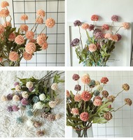 Bunga Dandelion buatan dengan daun 5 kepala, bunga Dandelion buatan untuk dekorasi rumah, Aksesori pernikahan, dinding bunga simulasi