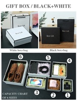 Boîtes d'Emballage Cadeau en Papier Noir et Blanc pour Mariage Vêtements Chaussures Maquillage Sous-vêtements Portefeuille
