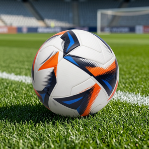 Ballon de football de qualité supérieure, blanc, orange, bleu, ballon d'entraînement taille 3, PVC durable, léger, pour entraînement en salle/extérieur - Product Image 4