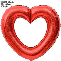 Ballons en latex en forme de cœur rouge en feuille d'aluminium de 12 à 63 pouces pour la Saint-Valentin, mariage, fiançailles, fête prénuptiale, anniversaire