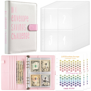 Bán buôn tùy chỉnh A5 Ngân Sách chất kết dính 100gsm Trọng lượng giấy tiền tổ chức với tiền mặt Phong Bì cho ngân sách - Product Image 2