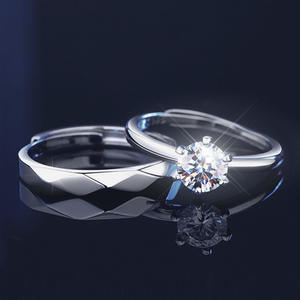 925 Bruiloft Sieraden Voor Vrouwen Sterling Zilveren Belofte Ring Diamanten Vriendin Paar Ring - Product Image 1