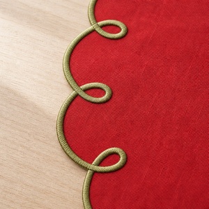 Servilletas de Lino/Algodón con Monograma Personalizado, Diseño Clásico Festoneado 100% Lino, Hechas a Mano y Bordadas, para Mesa de Comedor - Product Image 2