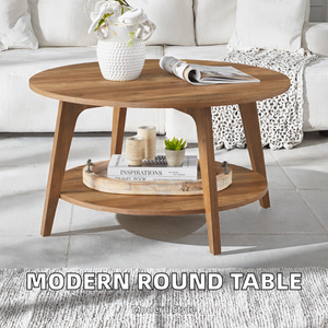 Table basse moderne Ocean WTA contemporaine en bois avec cadre en fer, étagère de rangement mobile, garantie 1 an pour le mobilier de salon - Product Image 2