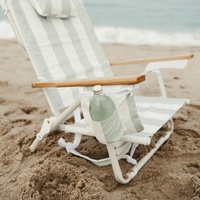 Chaises de plage pliantes avec logo personnalisé très vendues chaise de piscine légère et inclinable vintage avec sangles de sac à dos